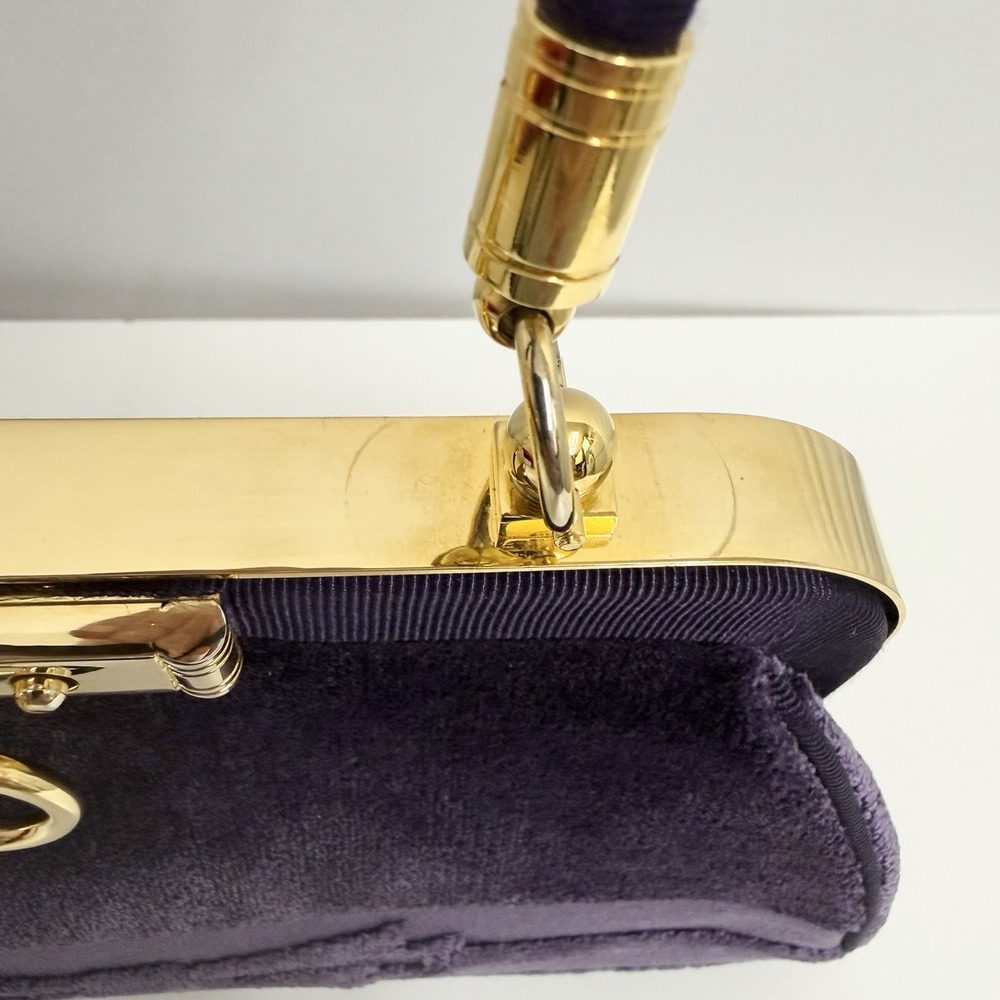 Vintage Roberta di Camerino Bag Purse Purple Velvet Rare Design Color & Style - Picture 15 of 15